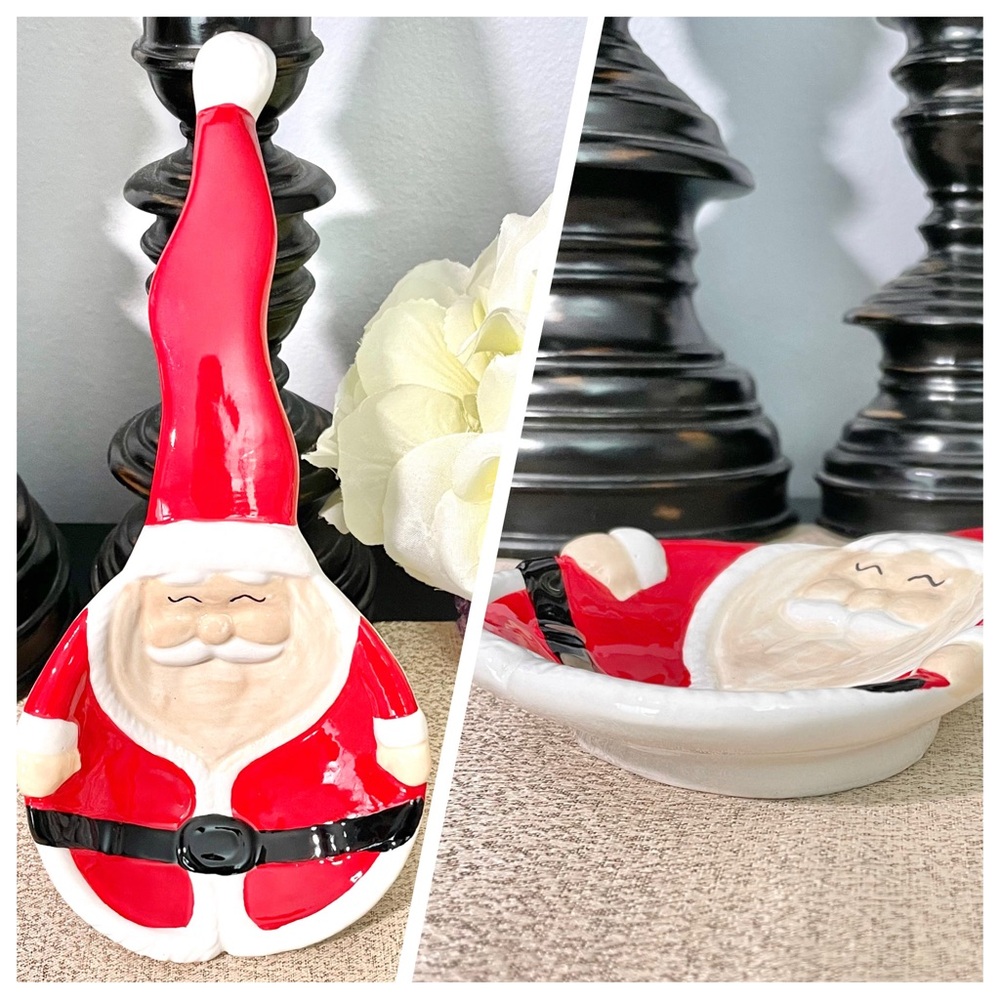 NWT Christmas Santa Claus 🎅🏻 Ceramic Spoon Rest